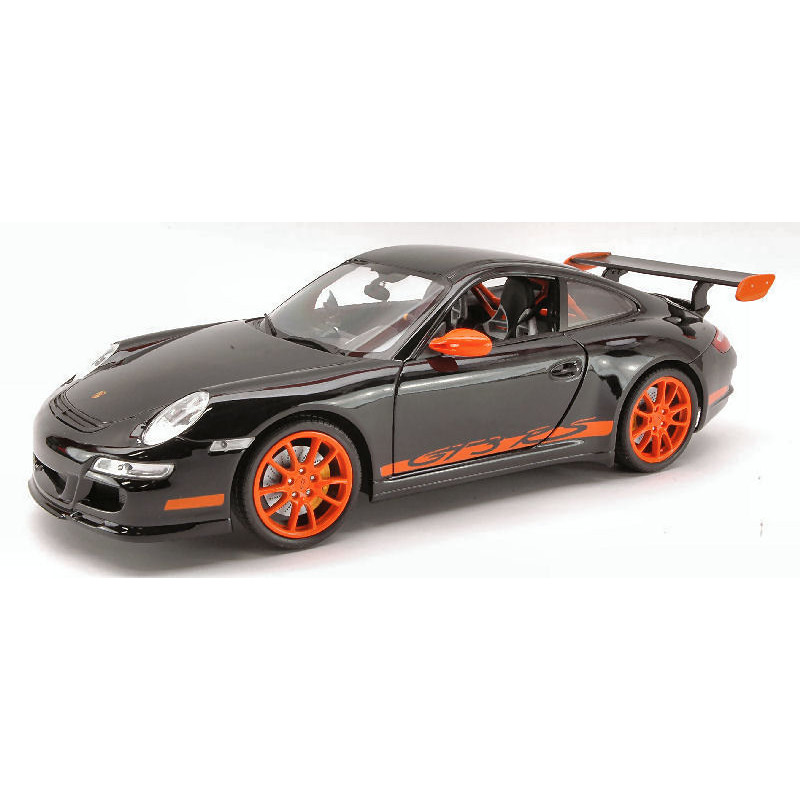 1:18 Welly Porsche 911 GTR 3 RS 2007 Nero With Arancione Stripes