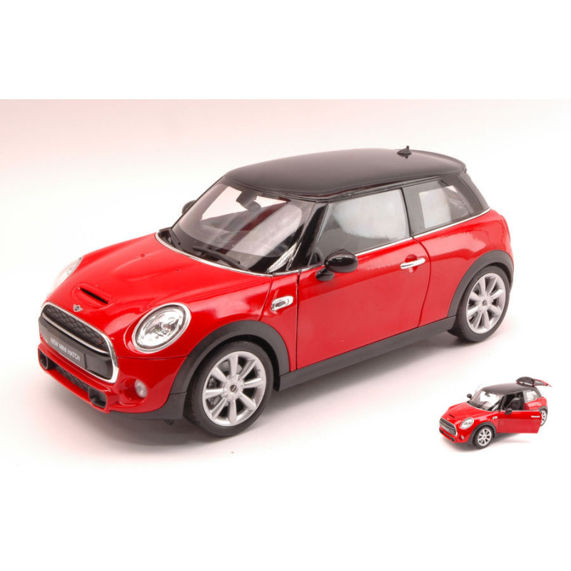 1:18 Welly NEW Mini Hatch 2014 Rosso W/nero Roof