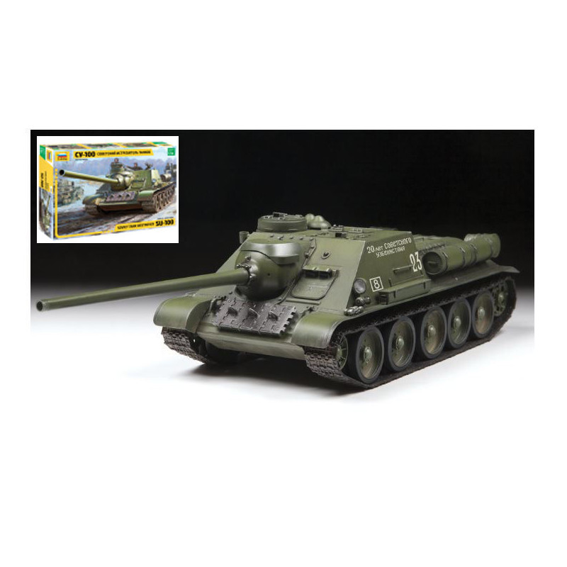 1:35 Zvezda Soviet SU 100 Tank Destroyer KIT