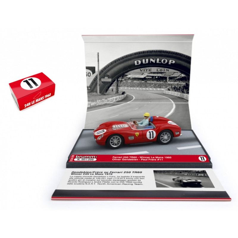 1:43 Brumm Ferrari 250 TR60 N11 1st 24H LE Mans 1960 Gendebien frere  LIM.200