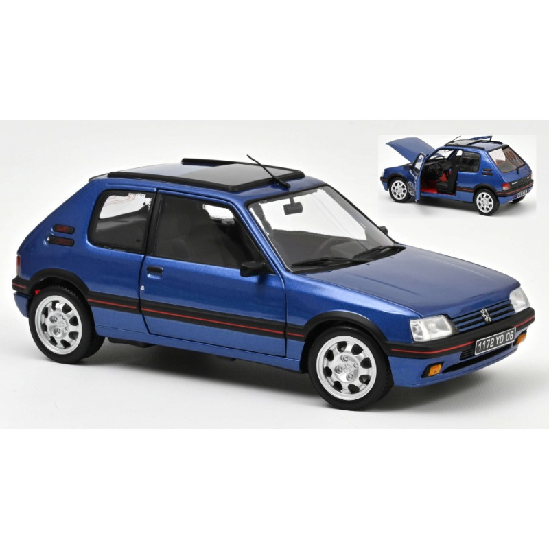 1:18 Norev Peugeot 205 GTi 1.9 With Windowroof 1992 Miami Blu