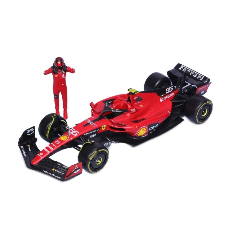 1:24 Burago Ferrari SF 23 N55 Carlos Sainz F1 2023 With Driver