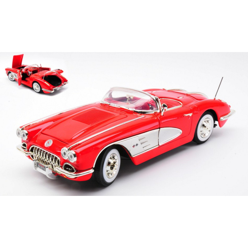 1:18 Motormax Chevrolet Corvette 1958 Rosso