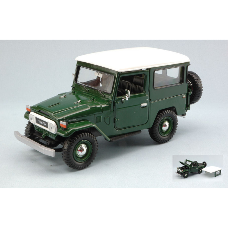 1:24 Motormax Toyota FJ40 Hard TOP 1960 Verde W/bianco Roof