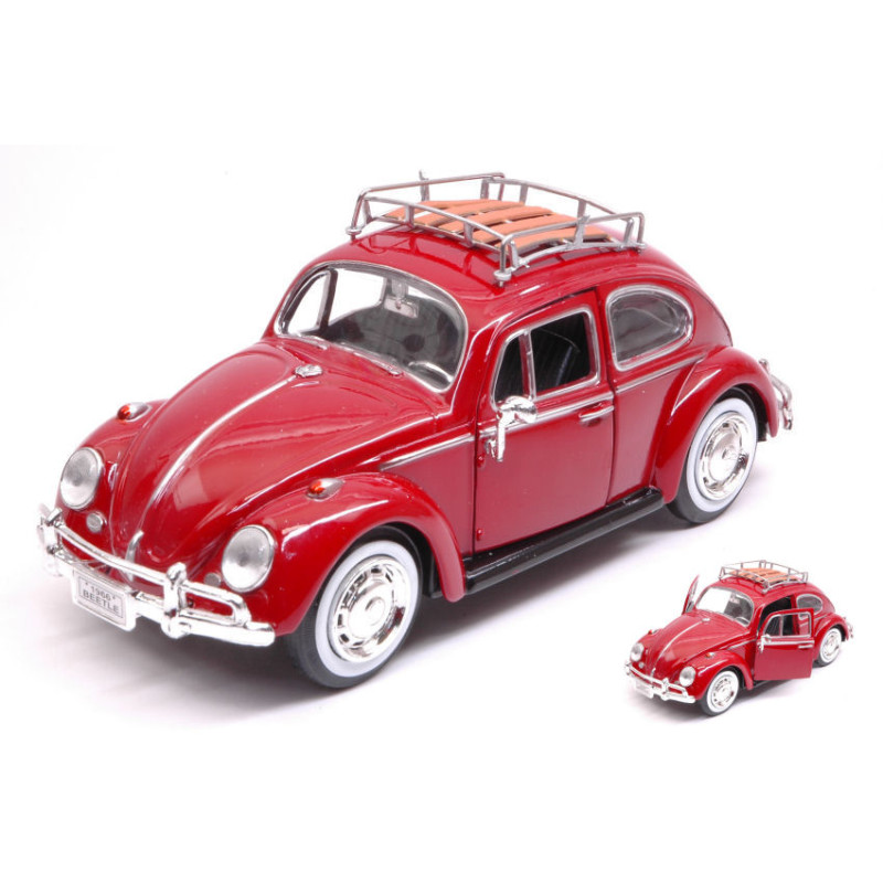 1:24 Motormax VW Beetle W/luggage Rosso