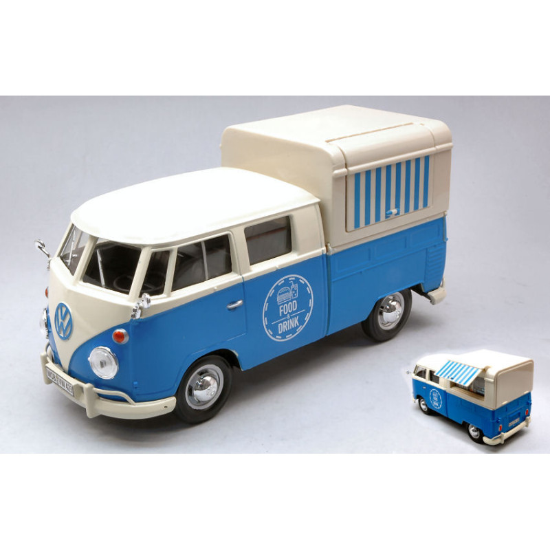 1:24 Motormax VW Type 2 (T1) 1965 Delivery VAN Food Truck Blu