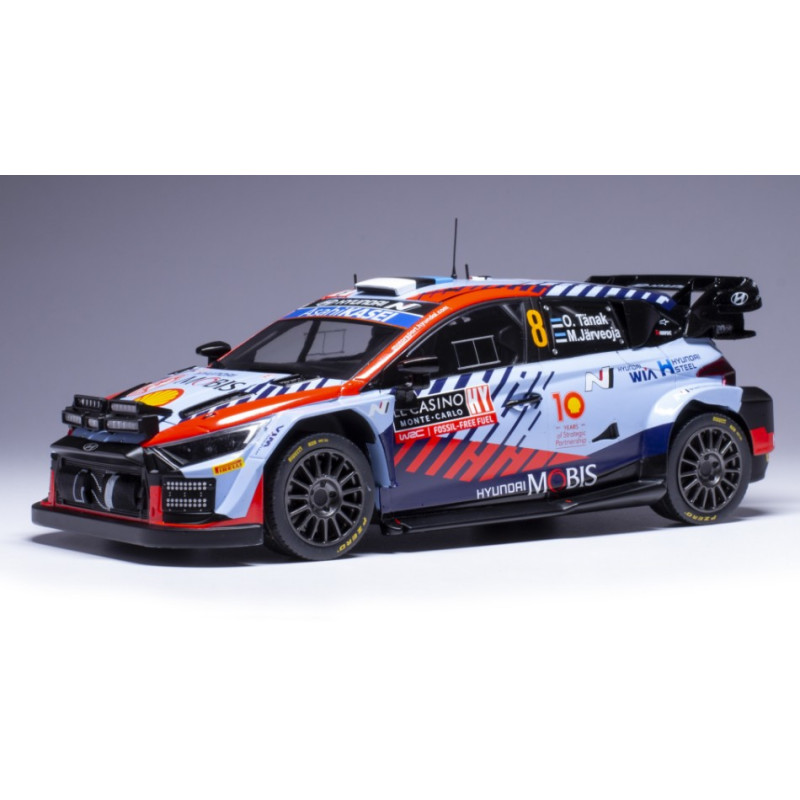 1:18 Ixo Model Hyunday i20 N WRC N8 Rally Monte Carlo 2024 Tanak Jarveoja