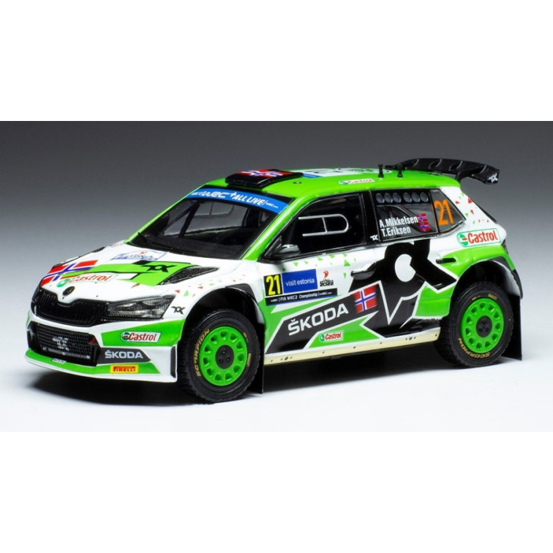 1:43 Ixo Model Skoda Fabia RALLY2 EVO N21 Rally Estland 2022 Mikkelsen/eriksen