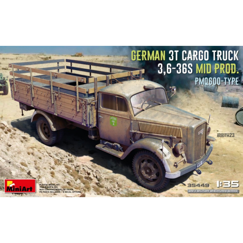 1:35 Miniart German 3t Cargo Truck 3,6 36S MID PROD.PmQ600 Type KIT