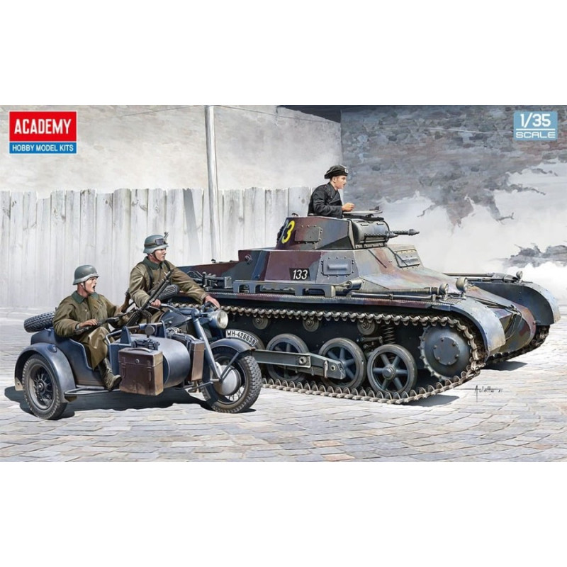 1:72 Academy German Panzer I Ausf.b & Motorcycle KIT