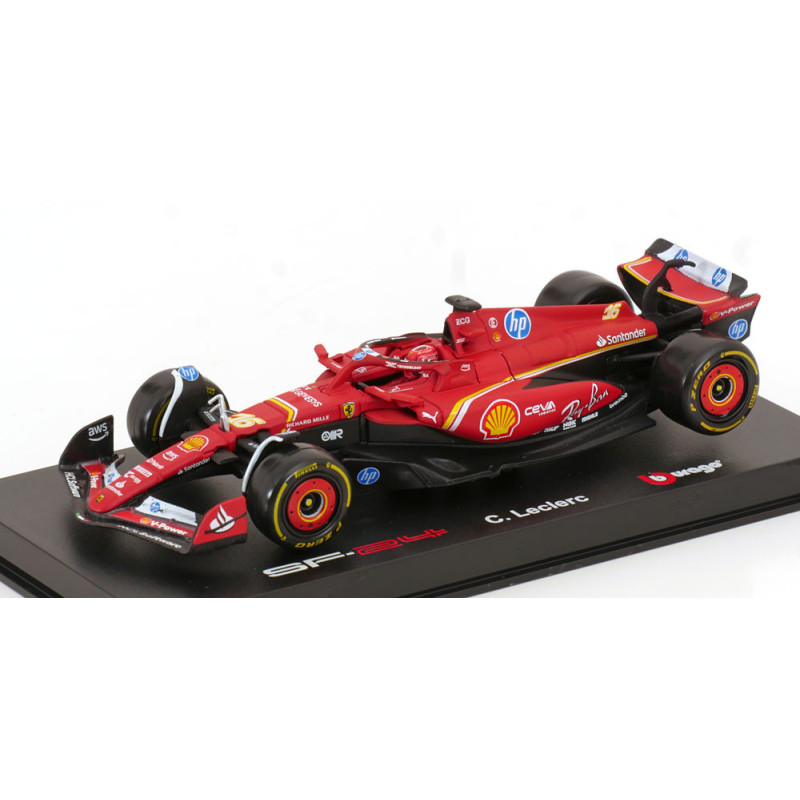 1:43 Burago Ferrari SF 24 N16 F1 2024 Charles Leclerc w. Pilot/Showcase