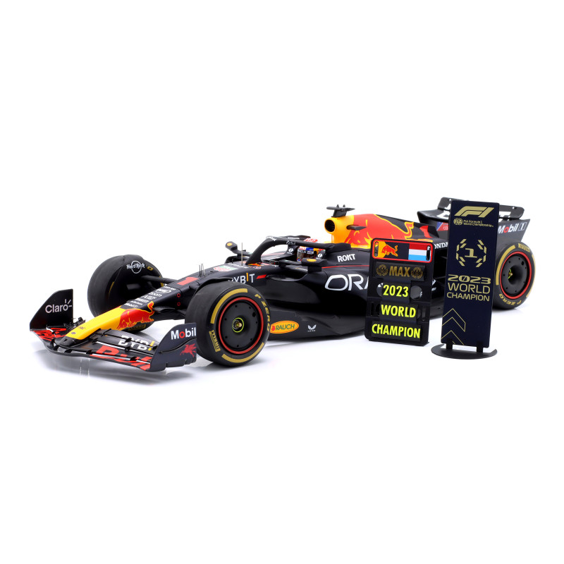 1:18 Spark Red Bull RB19 N1 2nd Qatar GP 2023 F1 Champion M.verstappen W/board