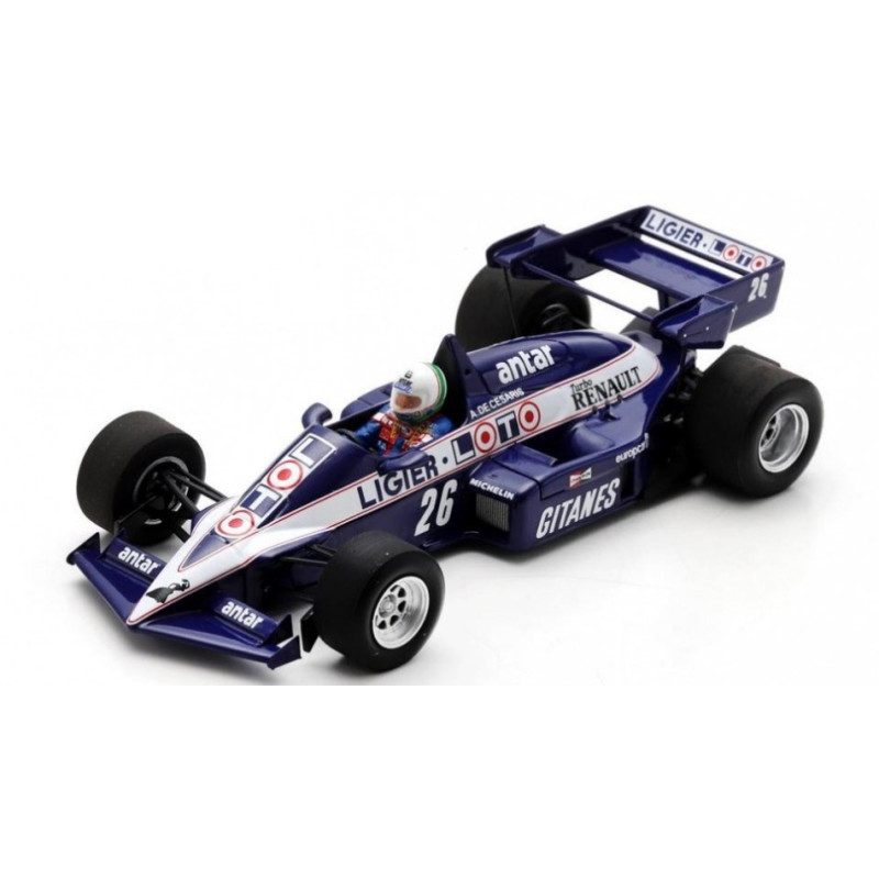 1:43 Spark Ligier JS23 N26 5tH South African GP 1984 Andrea DE Cesaris