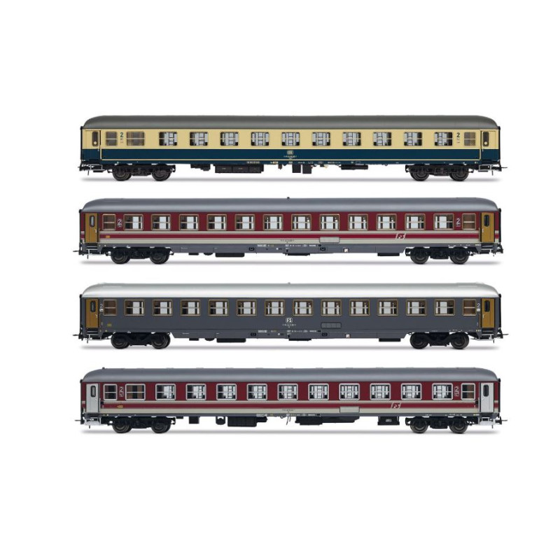 1:87 Rivarossi FS Dbns 4 Unit Carrozze Pack 2 Italia Olanda Ep.v