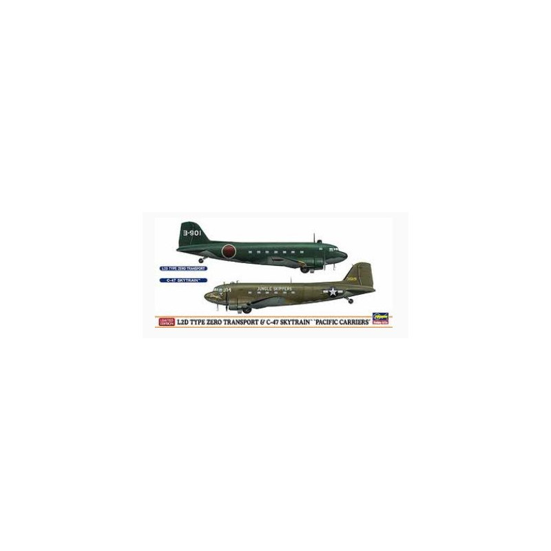 1:200 Hasegawa L2D Type Zero Transport C 47 Skytrain Pacific Carrier KIT