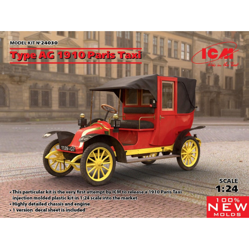 1:24 ICM Type AG 1910 Paris Taxi KIT