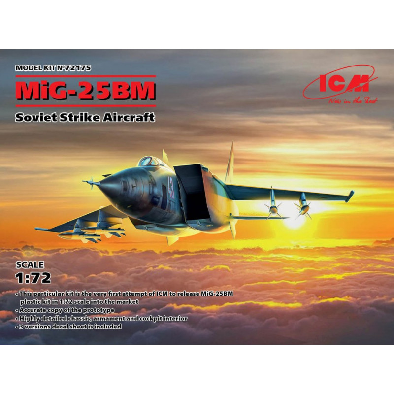 1:72 ICM MIG 25 BM Soviet Strike Aircraft KIT