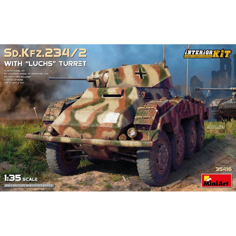 1:35 Miniart Sd.Kfz.234/2 With Luchs Turret Interior KIT KIT