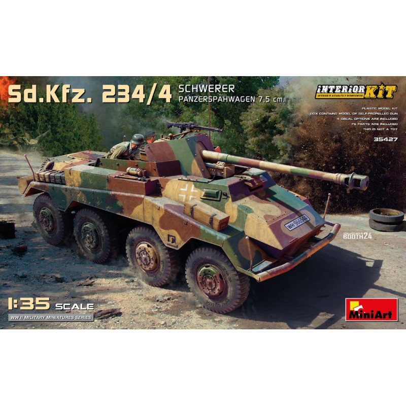 1:35 Miniart SD.KFZ.234/4 Schwerer Panzerspahwagen 7,5 cm KIT